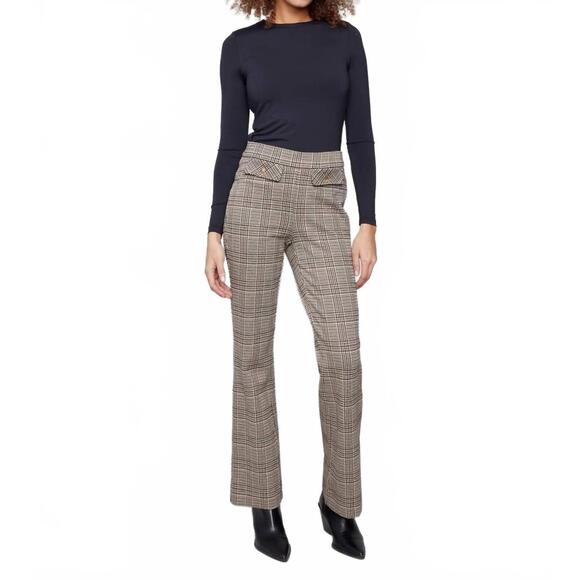 NEW CHARLIE B glen plaid flare pants in wales